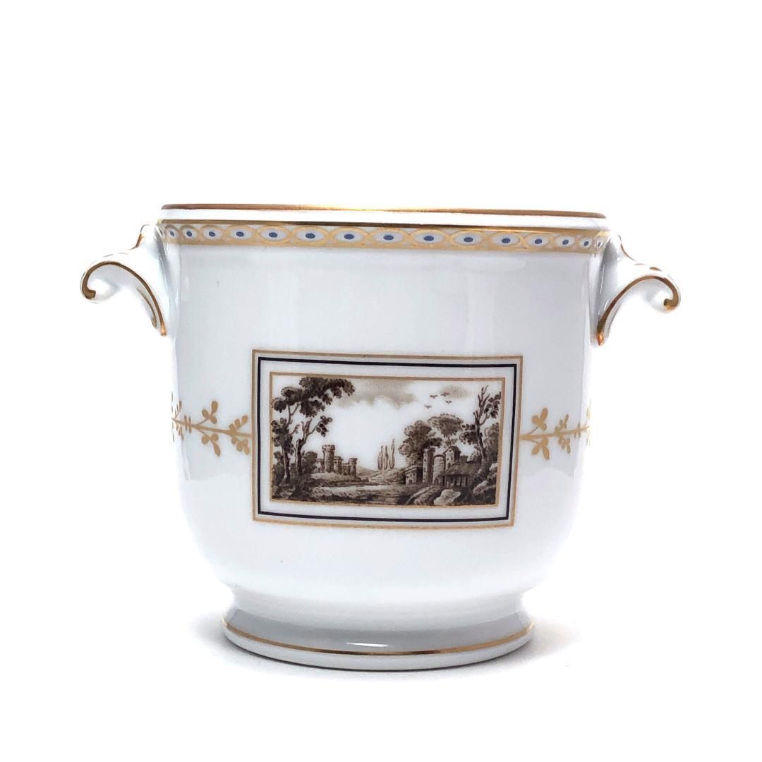 【美品・箱付き】Richard Ginori リチャードジノリ／インペロシェイプ フィレンツェ フラワーポット／陶器／ホワイト・マルチカラー