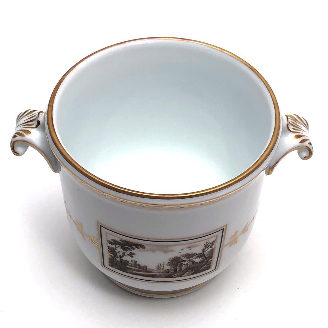 【美品・箱付き】Richard Ginori リチャードジノリ／インペロシェイプ フィレンツェ フラワーポット／陶器／ホワイト・マルチカラー