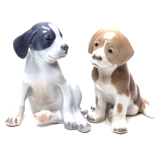 【美品】Royal Copenhagen ロイヤルコペンハーゲン／子犬 フィギュリン 2点／陶器／マルチカラー