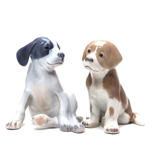 【美品】Royal Copenhagen ロイヤルコペンハーゲン／子犬 フィギュリン 2点／陶器／マルチカラー