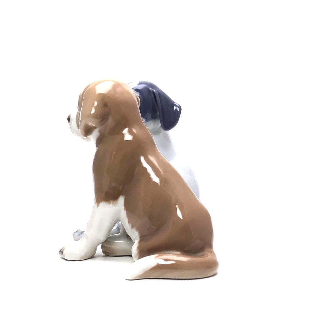 【美品】Royal Copenhagen ロイヤルコペンハーゲン／子犬 フィギュリン 2点／陶器／マルチカラー