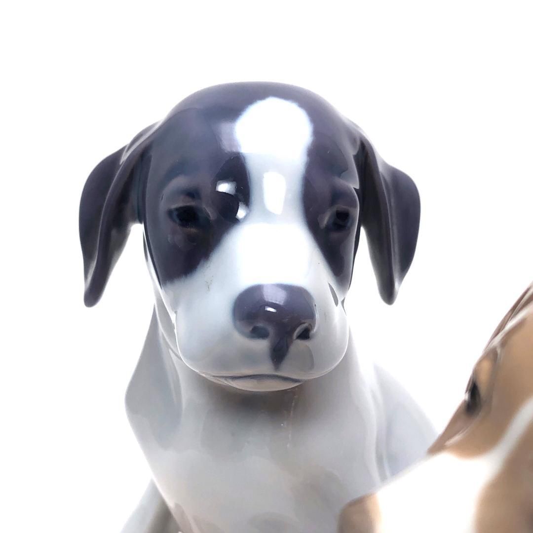 【美品】Royal Copenhagen ロイヤルコペンハーゲン／子犬 フィギュリン 2点／陶器／マルチカラー