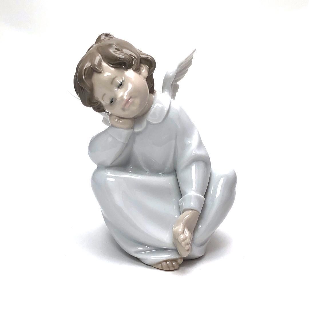 【美品・箱付き】LLADRO リヤドロ／天使の考えごと なんとかなるよ／4961／陶器／マルチカラー