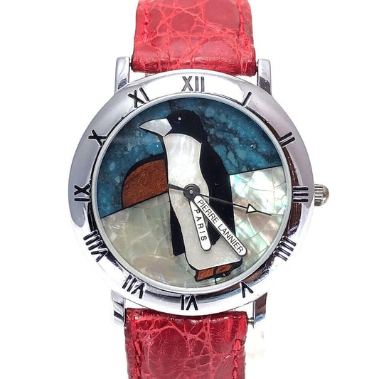 【999本限定】PIERRE LANNIER ピエールラニエ／レディース腕時計 ペンギン 065.944／クォーツ／ステンレス・レザー／シルバー・レッド