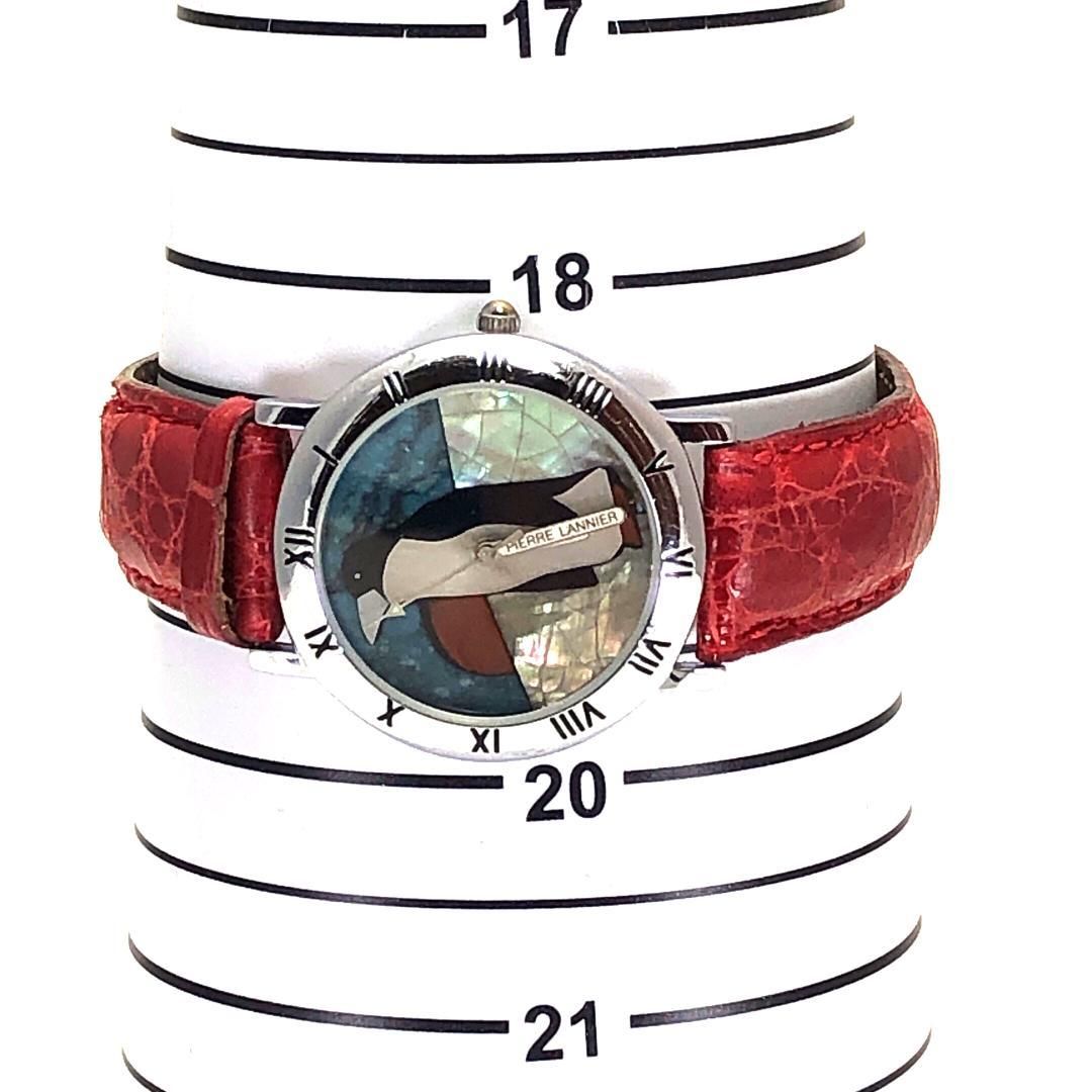【999本限定】PIERRE LANNIER ピエールラニエ／レディース腕時計 ペンギン 065.944／クォーツ／ステンレス・レザー／シルバー・レッド