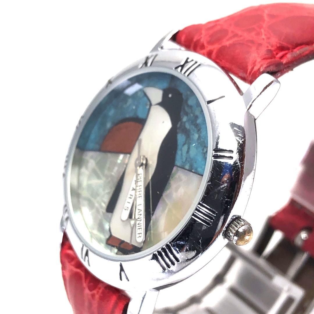 【999本限定】PIERRE LANNIER ピエールラニエ／レディース腕時計 ペンギン 065.944／クォーツ／ステンレス・レザー／シルバー・レッド