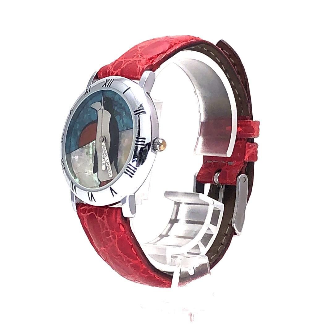 【999本限定】PIERRE LANNIER ピエールラニエ／レディース腕時計 ペンギン 065.944／クォーツ／ステンレス・レザー／シルバー・レッド