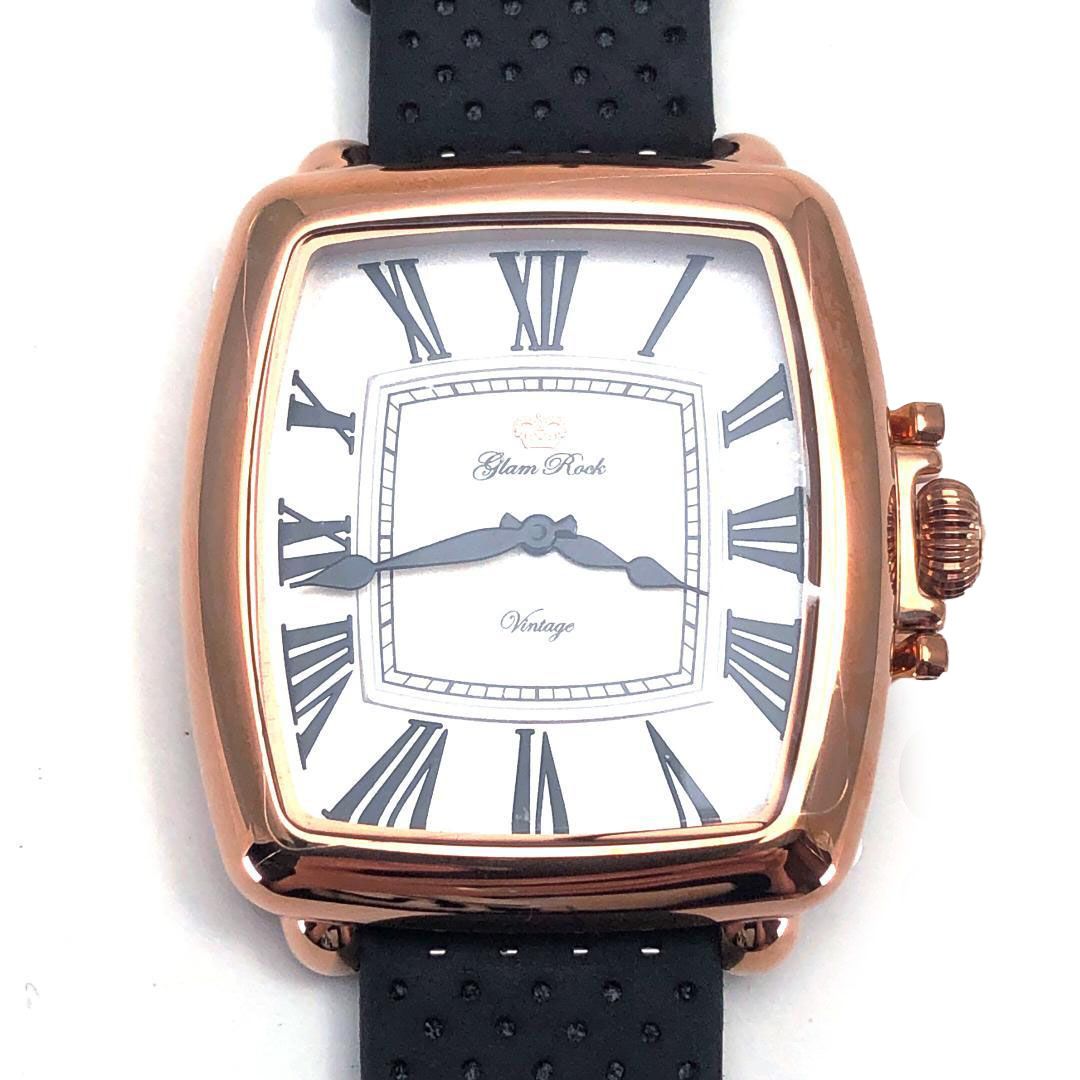 【美品・箱付き】Glam Rock グラムロック／ヴィンテージ コンタテンポ GR09022／自動巻き／GP／ピンクゴールド・ブラック
