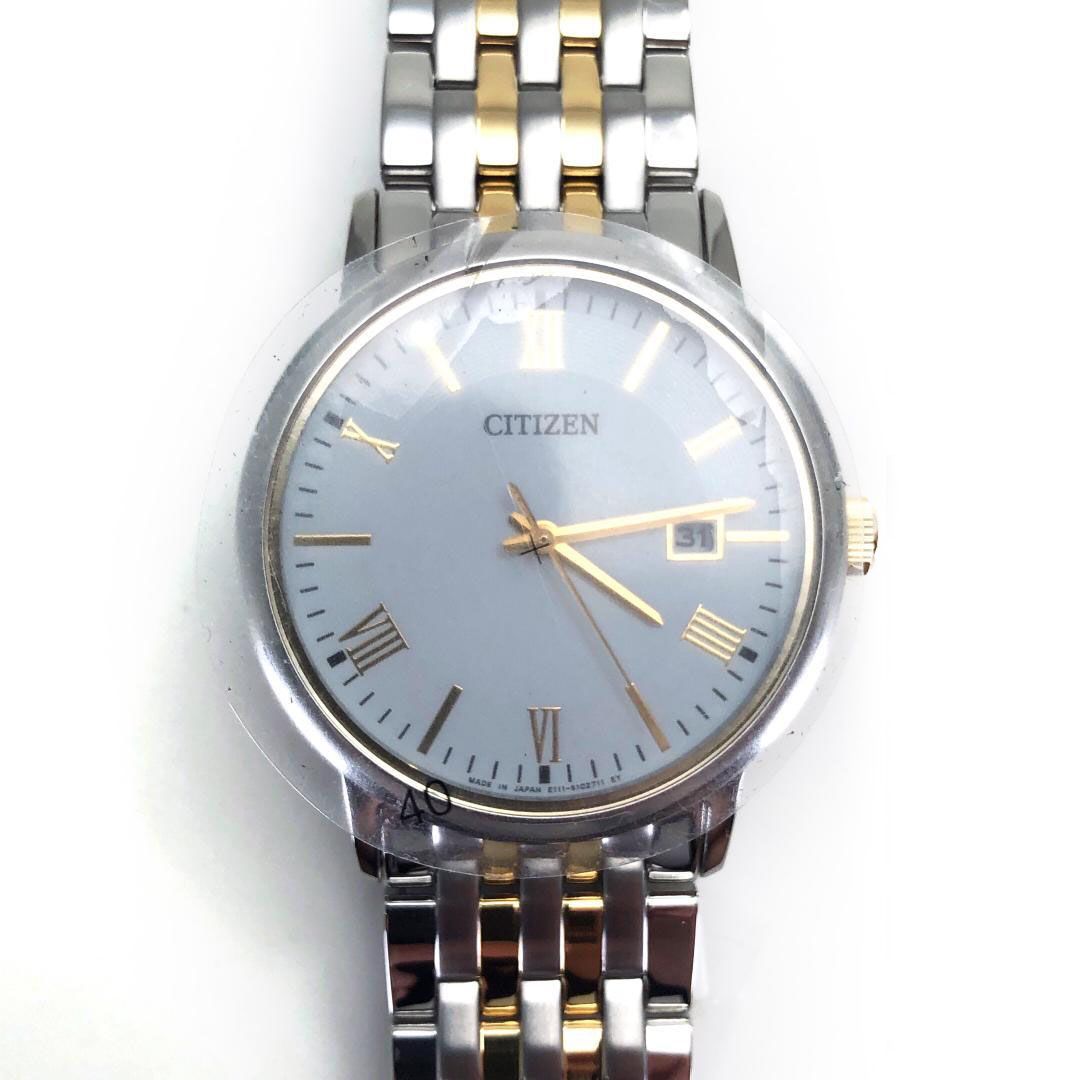 【未使用級】シチズン／メンズ 腕時計 E111-005XB03/BM6774-51C／ソーラークォーツ／ステンレス／シルバー・ゴールド
