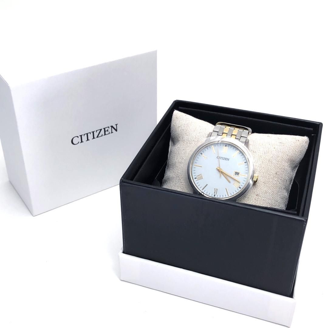 【未使用級】シチズン／メンズ 腕時計 E111-005XB03/BM6774-51C／ソーラークォーツ／ステンレス／シルバー・ゴールド