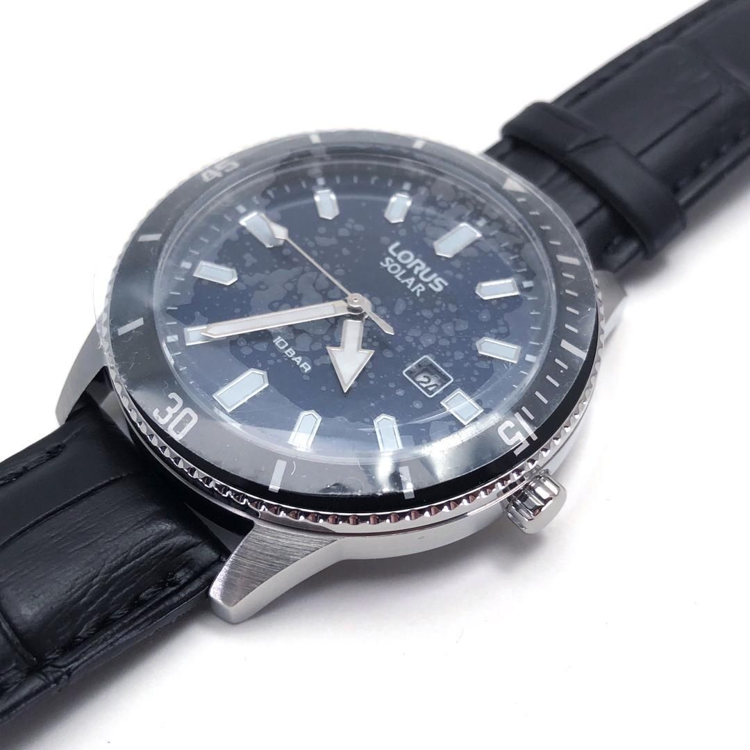 【未使用級・箱付き】LORUS ローラス／メンズ 腕時計 RX317AX9／ソーラークォーツ／ステンレス／ブラック・シルバー