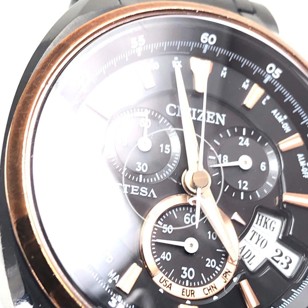 【限定品・ケース付】CITIZEN シチズン／アテッサ H610-T016405／ソーラークォーツ／チタン／シルバー・ブラック・ゴールド