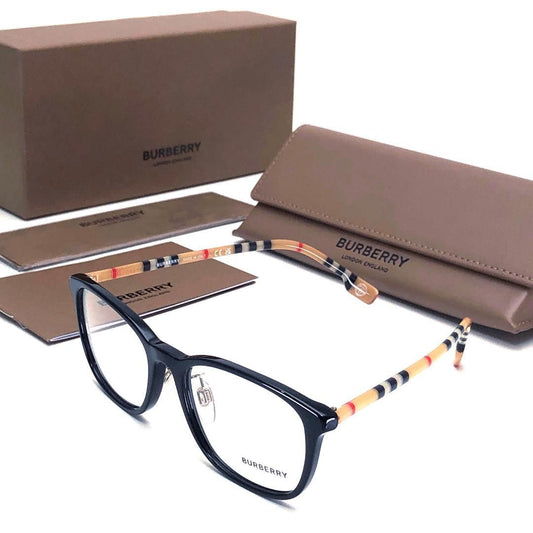 【美品・ケース付き】BURBERRY バーバリー／眼鏡 B 2371-D／53□18 140／ノバチェック／アセテート／ブラック・イエロー