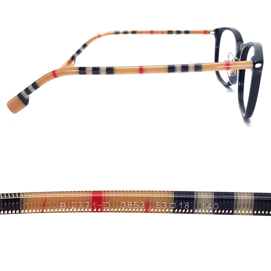 【美品・ケース付き】BURBERRY バーバリー／眼鏡 B 2371-D／53□18 140／ノバチェック／アセテート／ブラック・イエロー