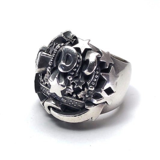 【美品】JUSTIN DAVIS ジャスティンデイビス／メンズ ミックスアイコン ポット リング 指輪／11号／SV925／シルバー