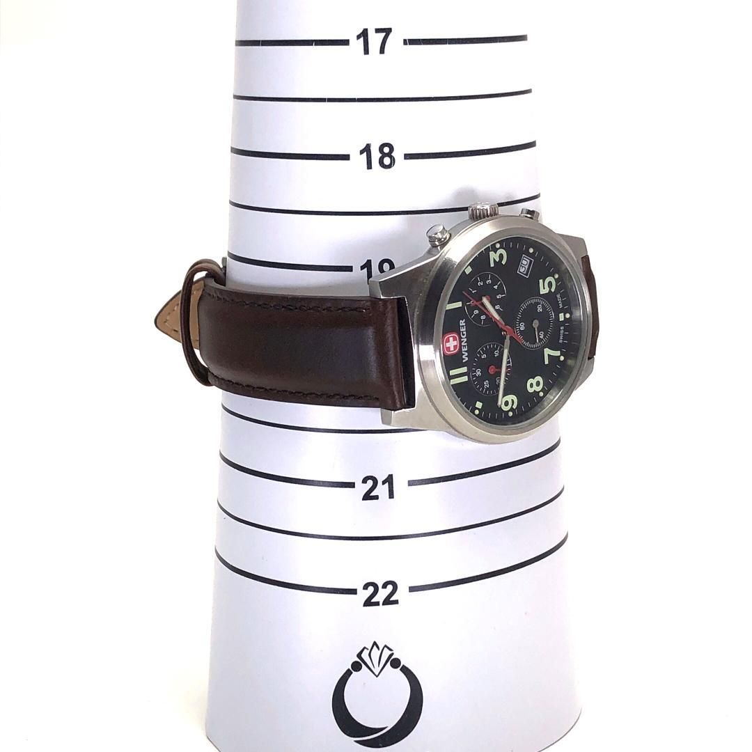 【美品・電池交換済】WENGER ウェンガー／フィールドクロノグラフ 7295X/XL／クォーツ／特徴／ステンレス／ブラック・シルバー・ブラウン