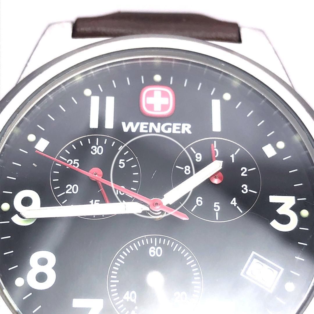 【美品・電池交換済】WENGER ウェンガー／フィールドクロノグラフ 7295X/XL／クォーツ／特徴／ステンレス／ブラック・シルバー・ブラウン