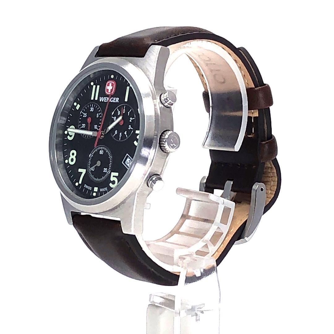 【美品・電池交換済】WENGER ウェンガー／フィールドクロノグラフ 7295X/XL／クォーツ／特徴／ステンレス／ブラック・シルバー・ブラウン