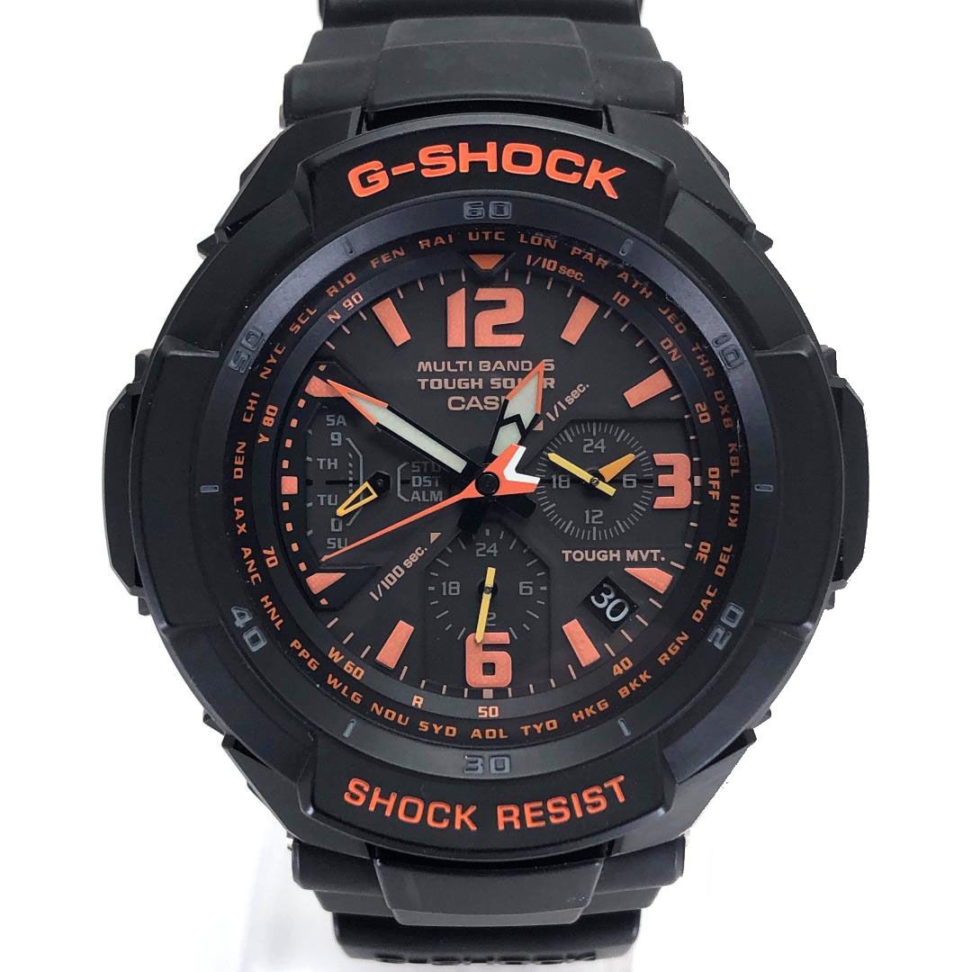 【美品】CASIO カシオ／G-SHOCK グラビティマスター GW-3000B／ソーラークォーツ／樹脂／ブラック