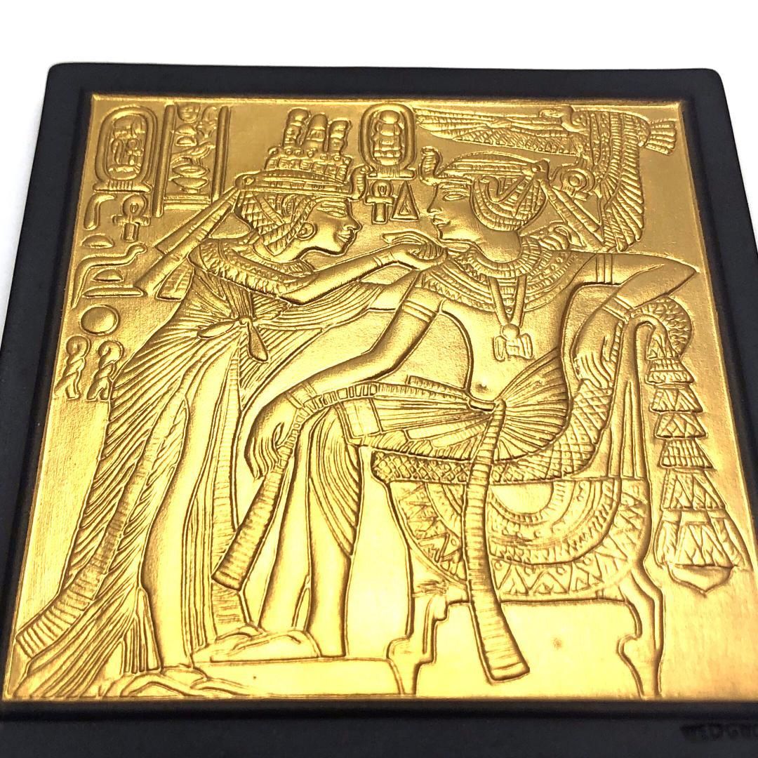 【希少・限定品】WEDGWOOD ウェッジウッド／商玄武岩 ジャスパーギルド エジプト プラーク／プラーク陶板／ゴールド・ブラック