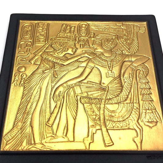 【希少・限定品】WEDGWOOD ウェッジウッド／商玄武岩 ジャスパーギルド エジプト プラーク／プラーク陶板／ゴールド・ブラック