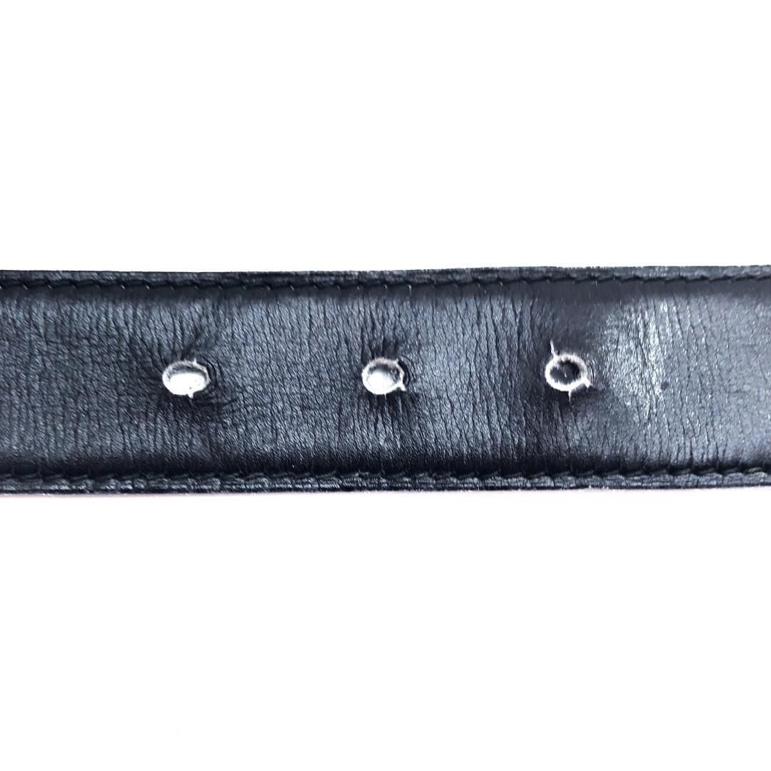 【ヴィンテージ・美品】CELINE セリーヌ／サークル GP バックル ベルト／レザー・GP／ブラック・ゴールド