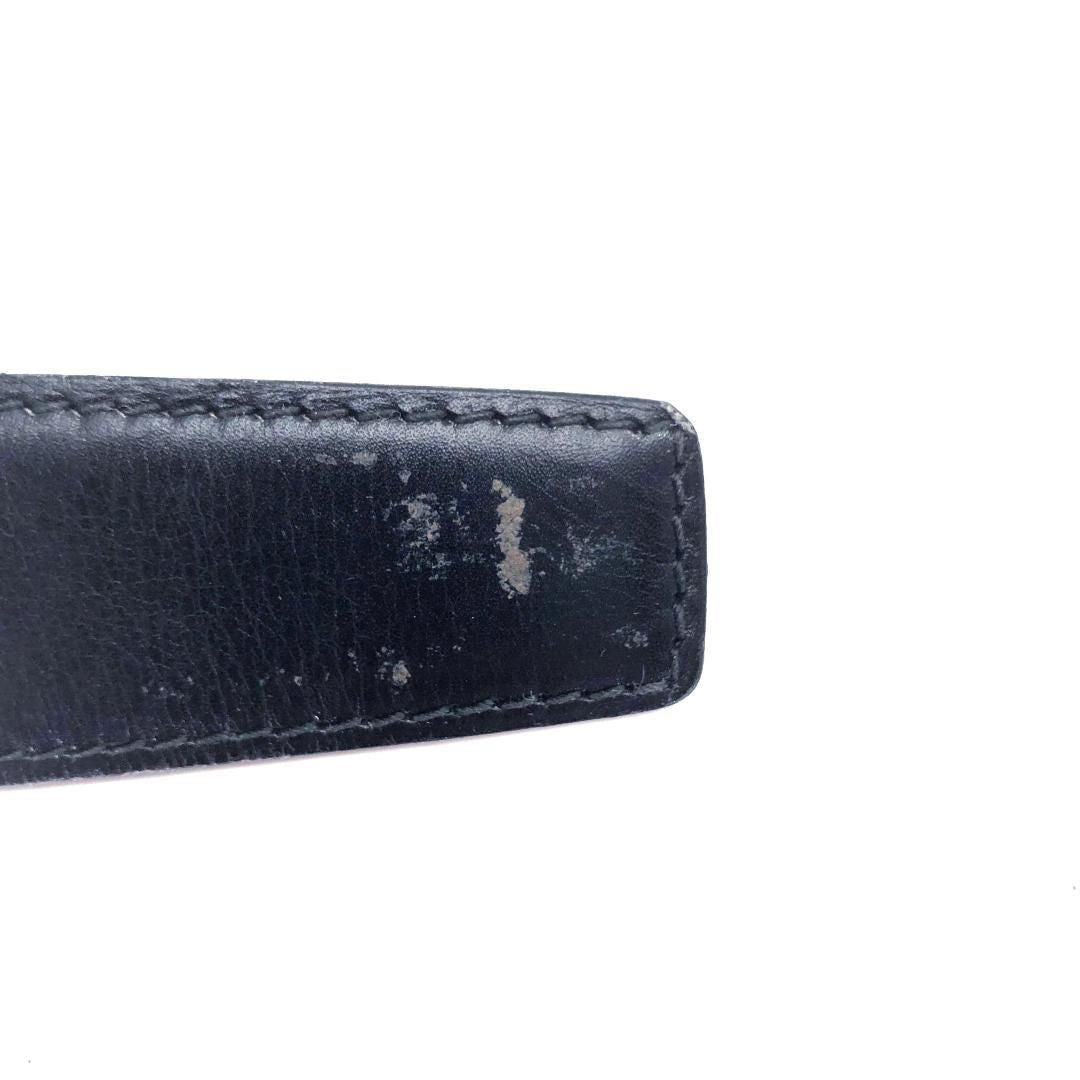 【ヴィンテージ・美品】CELINE セリーヌ／サークル GP バックル ベルト／レザー・GP／ブラック・ゴールド