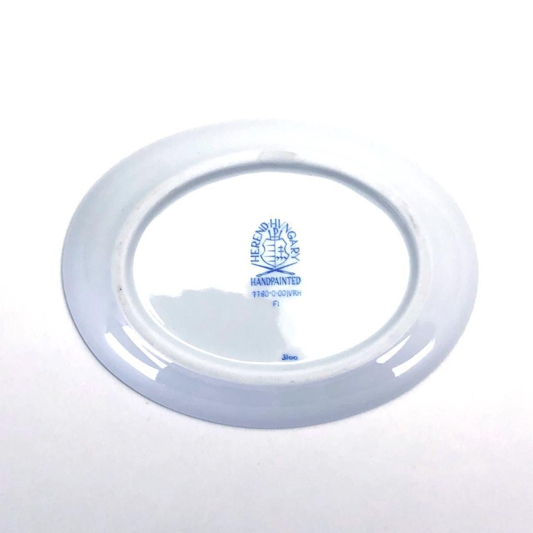 【美品】HEREND ヘレンド／ウィーンのバラ 変形ディッシュ ＆ オーバルプレート／陶器／花・フローラル／ホワイト・グリーン