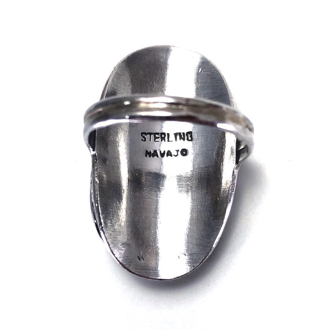 【美品】ナバホ族／ベネチアンガラス リング 指輪／SV925／18.5号／マルチカラー