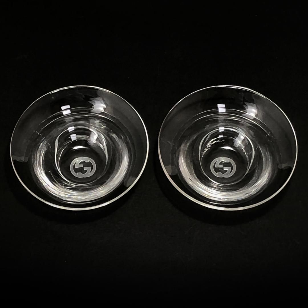 【希少・美品・箱付き】GUCCI グッチ スガハラ sghr コラボ／冷酒器 お猪口 徳利／クリスタルグラス／クリア