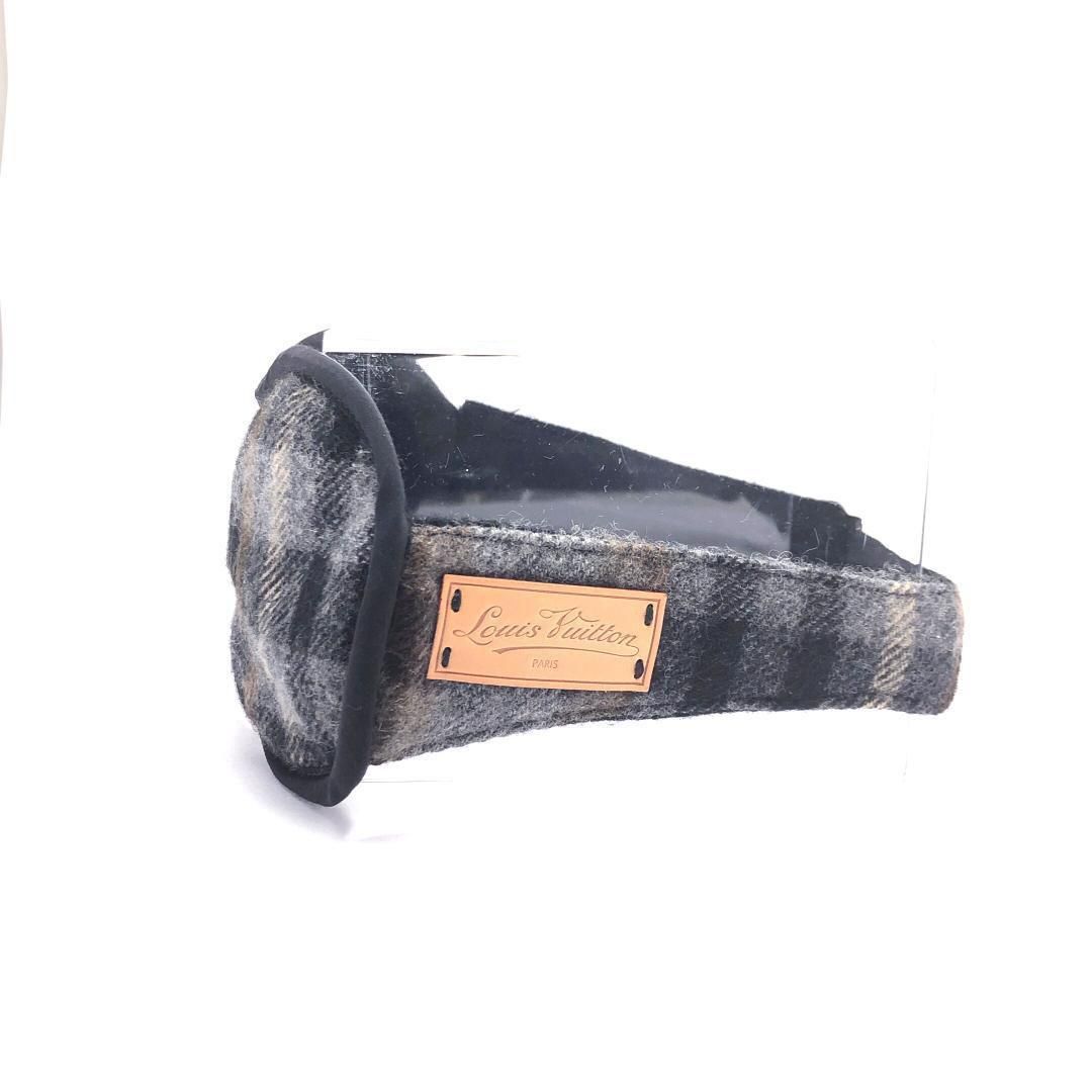 【訳あり・売り切り品】Louis Vuitton ルイヴィトン／アイマスク チェック R99136／ウール／グレー