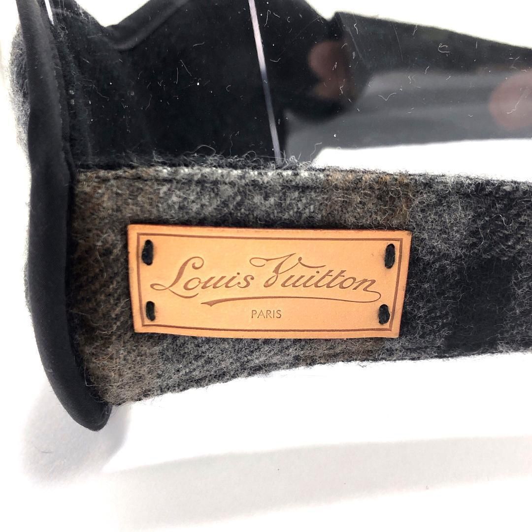 【訳あり・売り切り品】Louis Vuitton ルイヴィトン／アイマスク チェック R99136／ウール／グレー