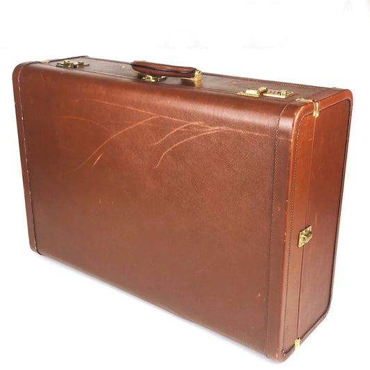 【ヴィンテージ・大型】PRADA プラダ／トランク ラゲッジ キャリー ケース／レザー／ブラウン