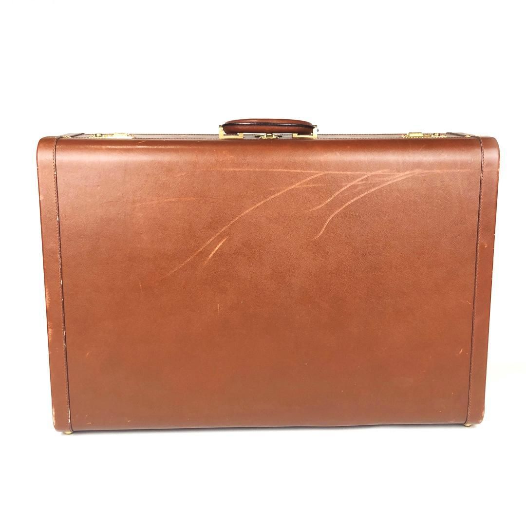 【ヴィンテージ・大型】PRADA プラダ／トランク ラゲッジ キャリー ケース／レザー／ブラウン