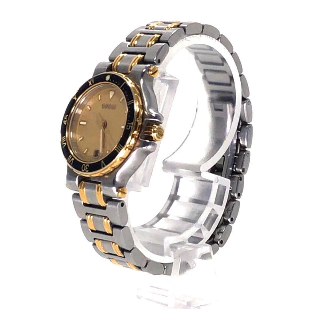 【美品・電池交換済み】GUCCI グッチ／レディース 腕時計 9700L デイト／クォーツ／ステンレス・GP／シルバー・ゴールド