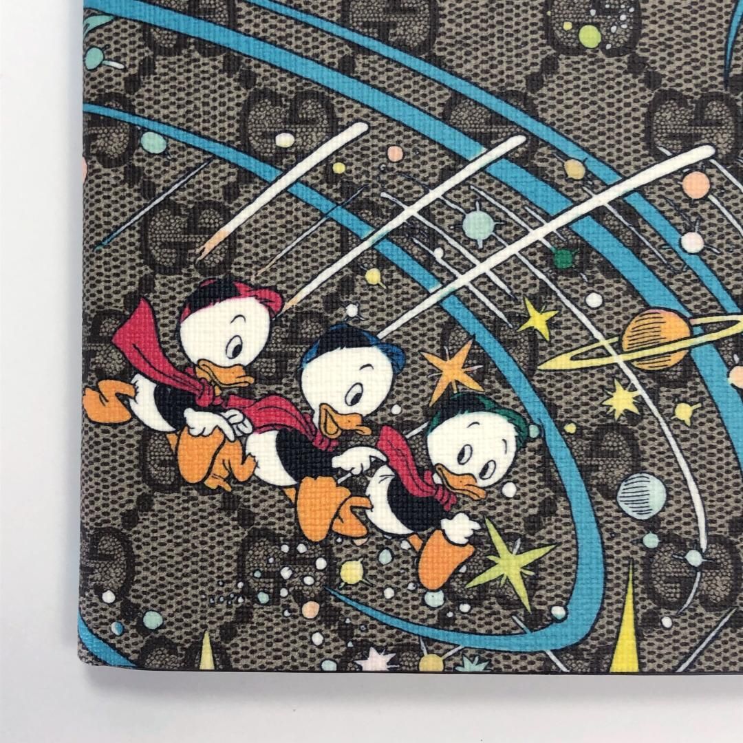 【未使用・箱・保管袋付】GUCCI グッチ／キャンバス ノート GGスプリーム 661731／ディズニー ドナルドダック／紙／ブラウン