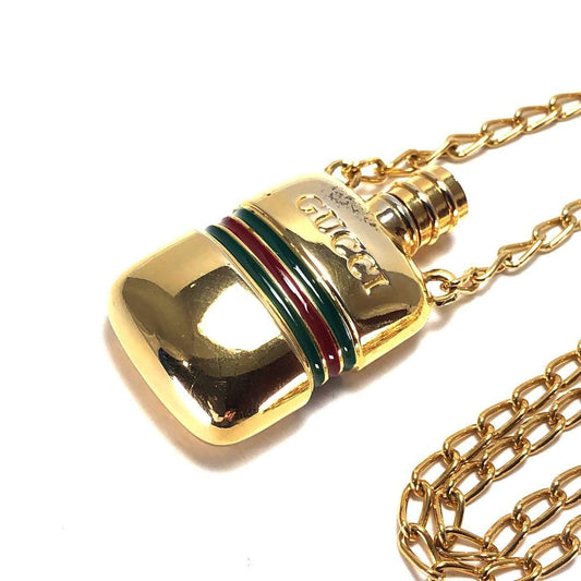 GUCCI グッチ／パフューム ボトル ペンダント ネックレス 香水瓶／シェリーライン／GP／ゴールド