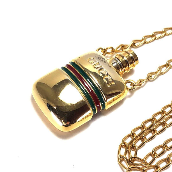 GUCCI グッチ／パフューム ボトル ペンダント ネックレス 香水瓶／シェリーライン／GP／ゴールド
