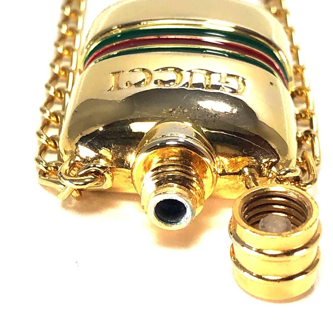 GUCCI グッチ／パフューム ボトル ペンダント ネックレス 香水瓶／シェリーライン／GP／ゴールド