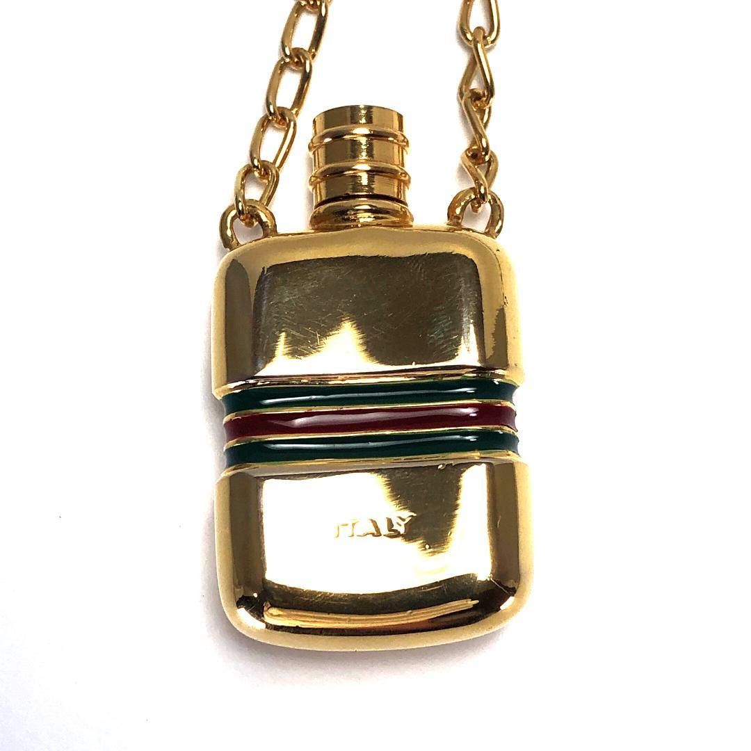 GUCCI グッチ／パフューム ボトル ペンダント ネックレス 香水瓶／シェリーライン／GP／ゴールド