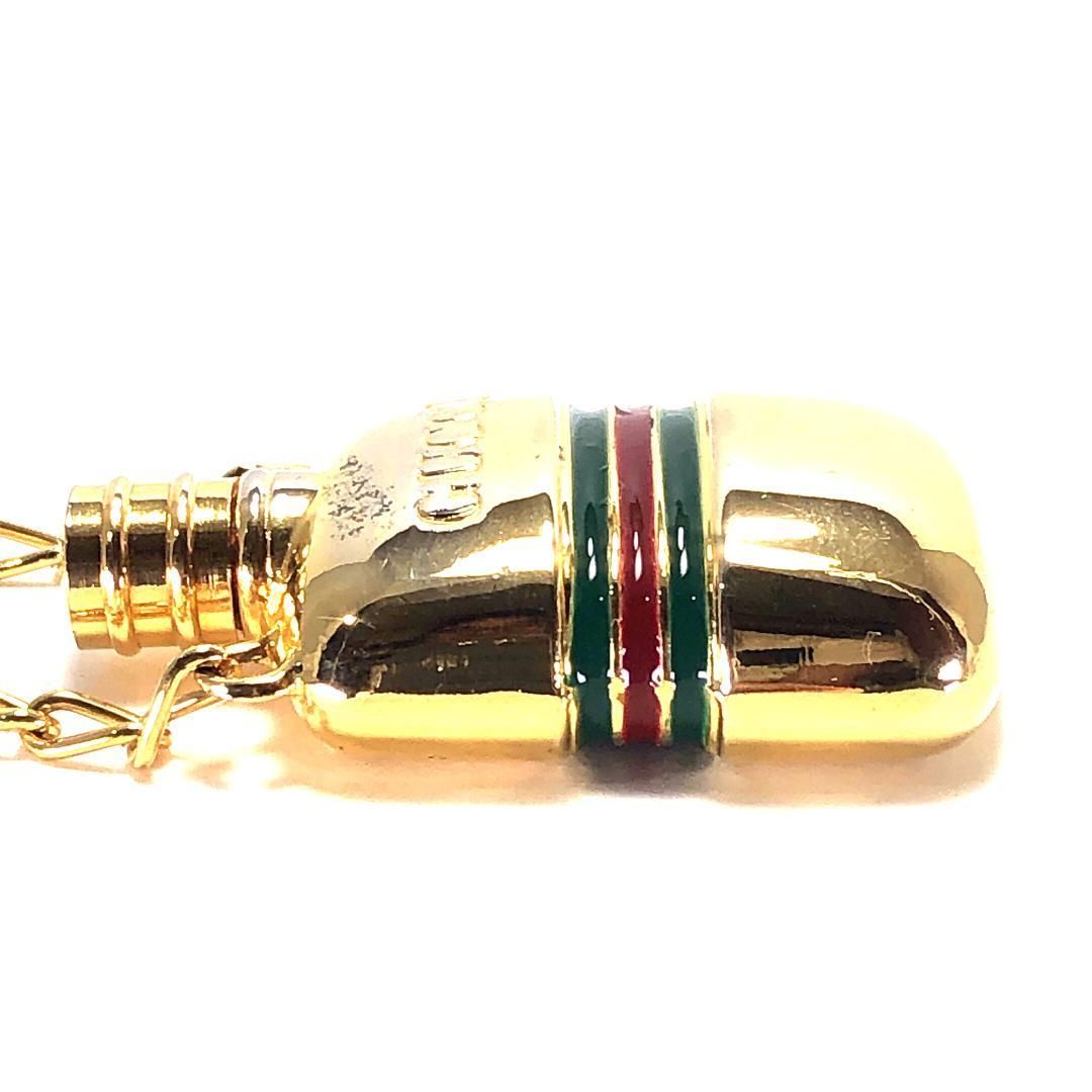 GUCCI グッチ／パフューム ボトル ペンダント ネックレス 香水瓶／シェリーライン／GP／ゴールド