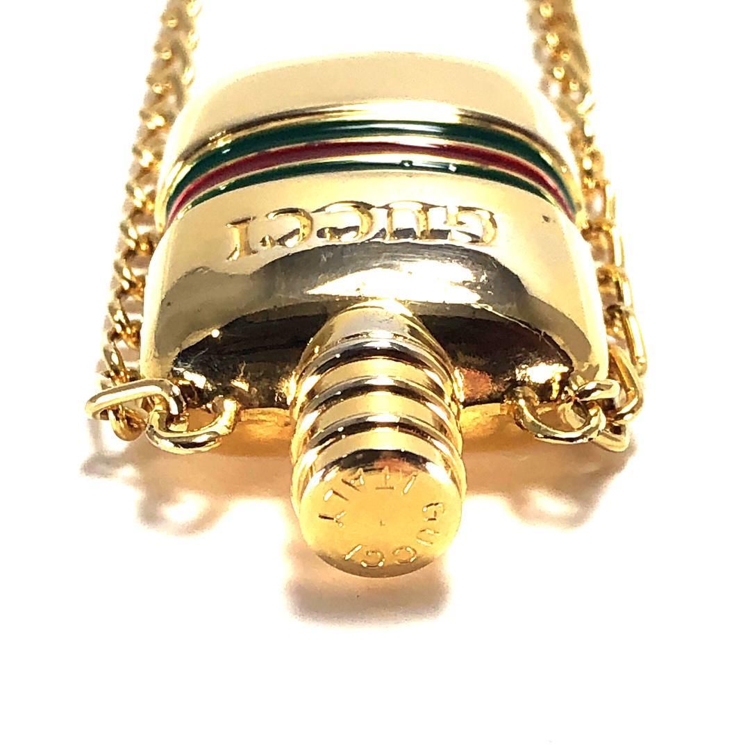 GUCCI グッチ／パフューム ボトル ペンダント ネックレス 香水瓶／シェリーライン／GP／ゴールド