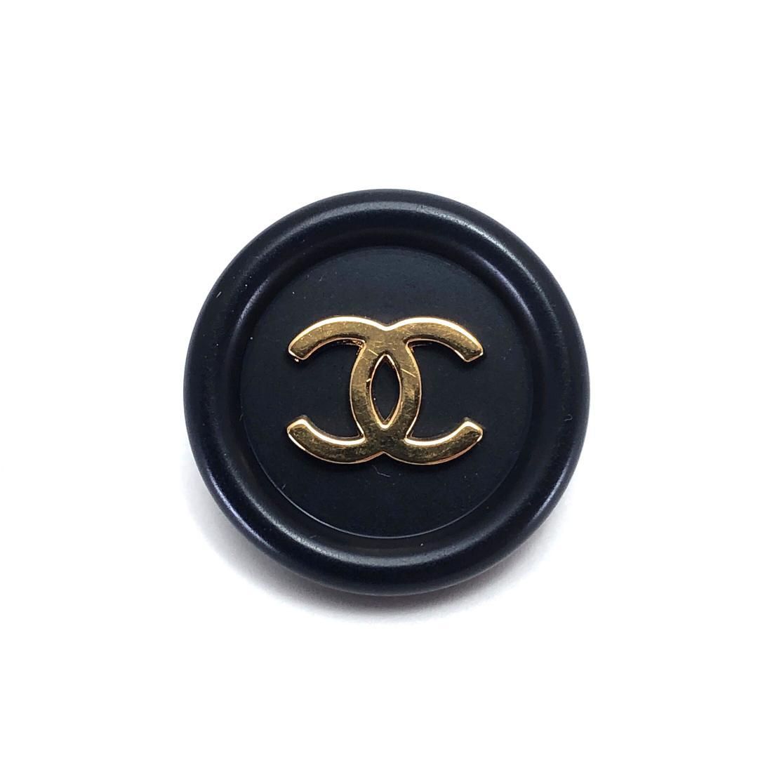 【美品】CHANEL シャネル／ココマーク ボタン 1点／プラスチック／黒・ゴールド／CB3