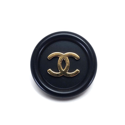 【美品】CHANEL シャネル／ココマーク ボタン 1点／プラスチック／黒・ゴールド／CB3