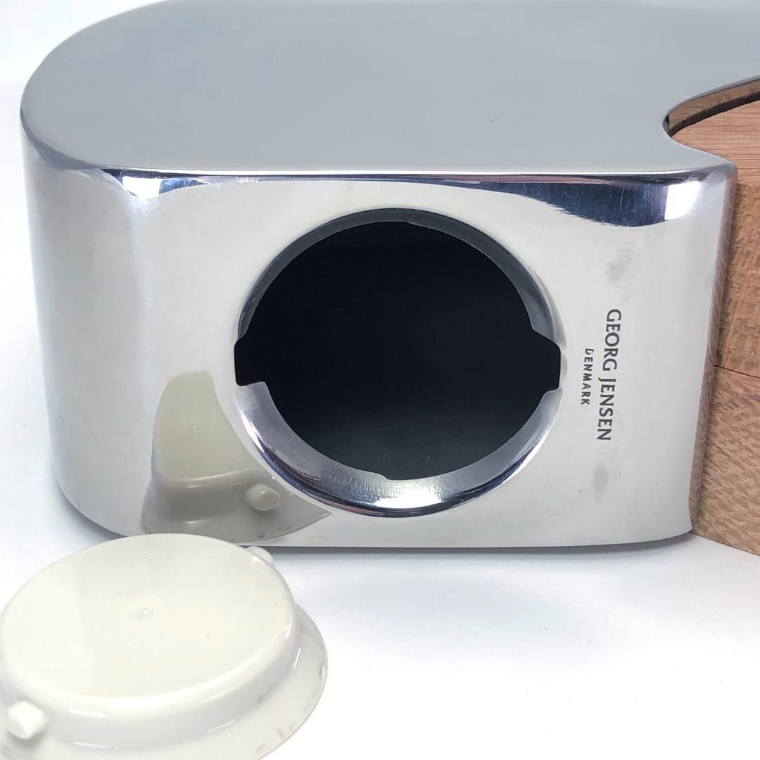 Georg Jensen ジョージジェンセン／エレファント 貯金箱 マニファント ウィズ ツインズ／ステンレス・木製／シルバー・ブラウン