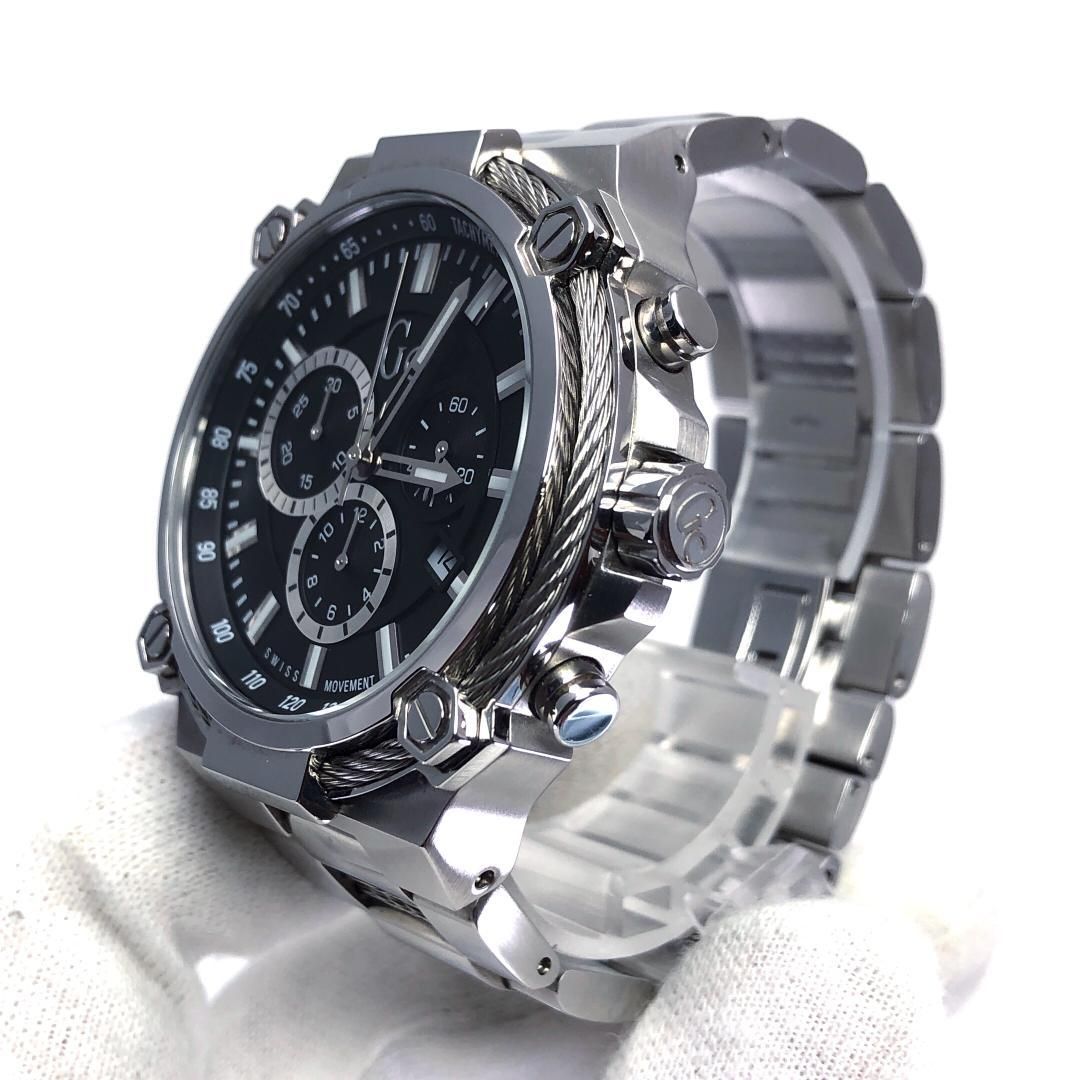 【美品・電池交換済】Gc WATCHES ジーシーウォッチ／クロノグラフ Y24003G2／クォーツ／ステンレス／シルバー・ブラック