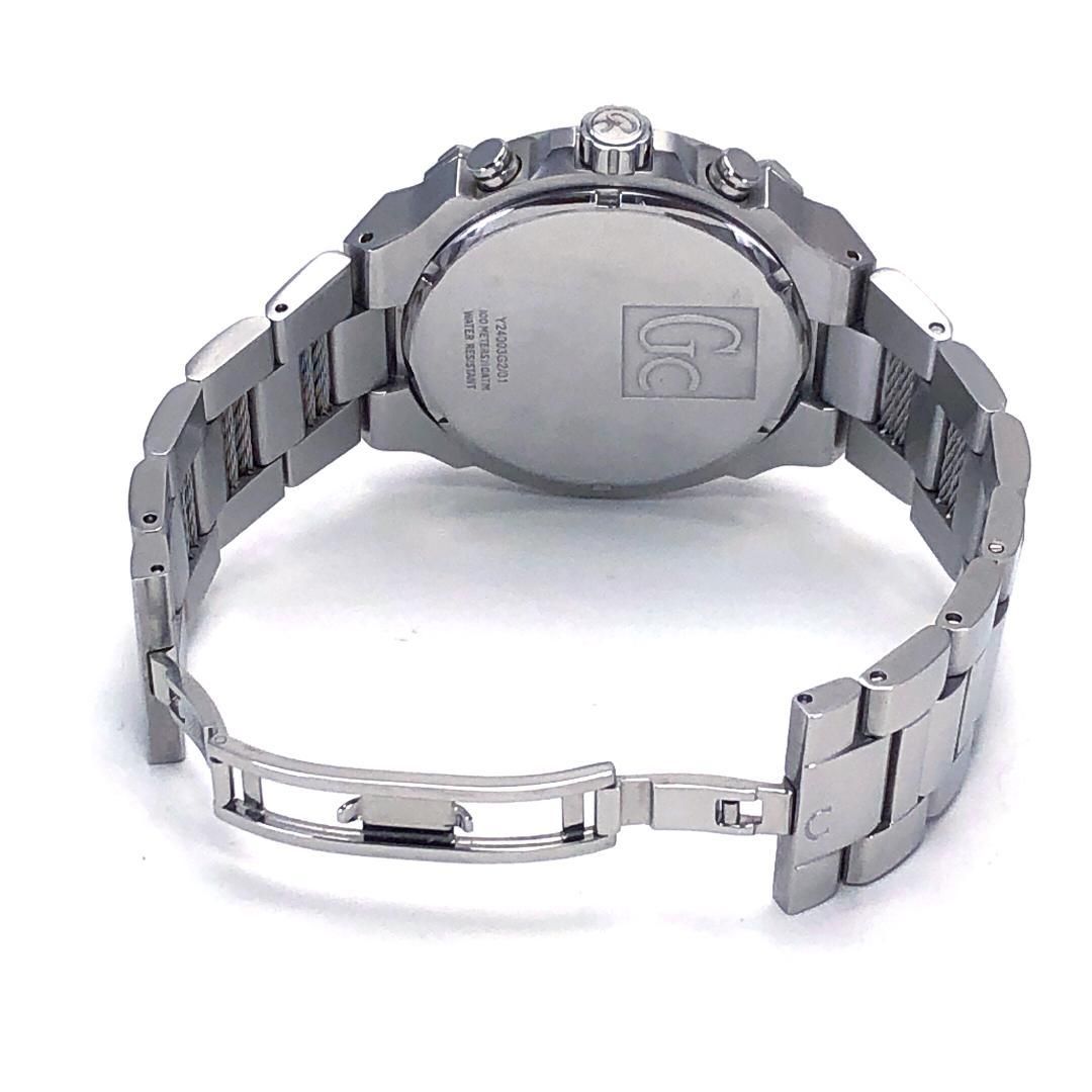 【美品・電池交換済】Gc WATCHES ジーシーウォッチ／クロノグラフ Y24003G2／クォーツ／ステンレス／シルバー・ブラック