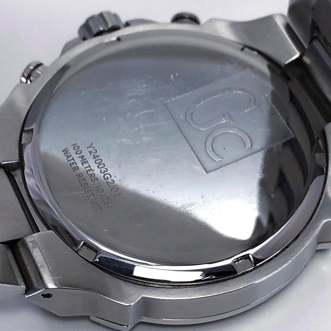 【美品・電池交換済】Gc WATCHES ジーシーウォッチ／クロノグラフ Y24003G2／クォーツ／ステンレス／シルバー・ブラック