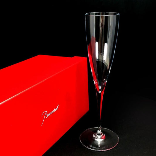 【美品・箱付】Baccarat バカラ／ドン ペリニョン シャンパンフルート 23cm／クリスタルグラス／クリア／BC446