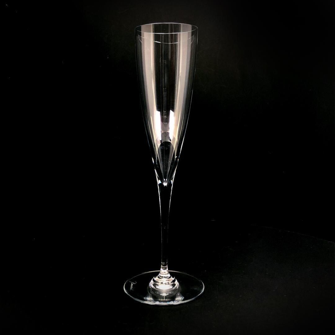 【美品・箱付】Baccarat バカラ／ドン ペリニョン シャンパンフルート 23cm／クリスタルグラス／クリア／BC446